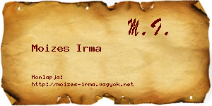 Moizes Irma névjegykártya
