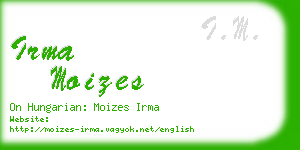irma moizes business card